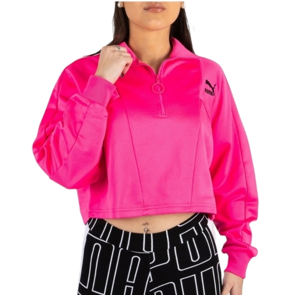 Puma Tops - Puma Sport Woman's Cropped Pink Pullover